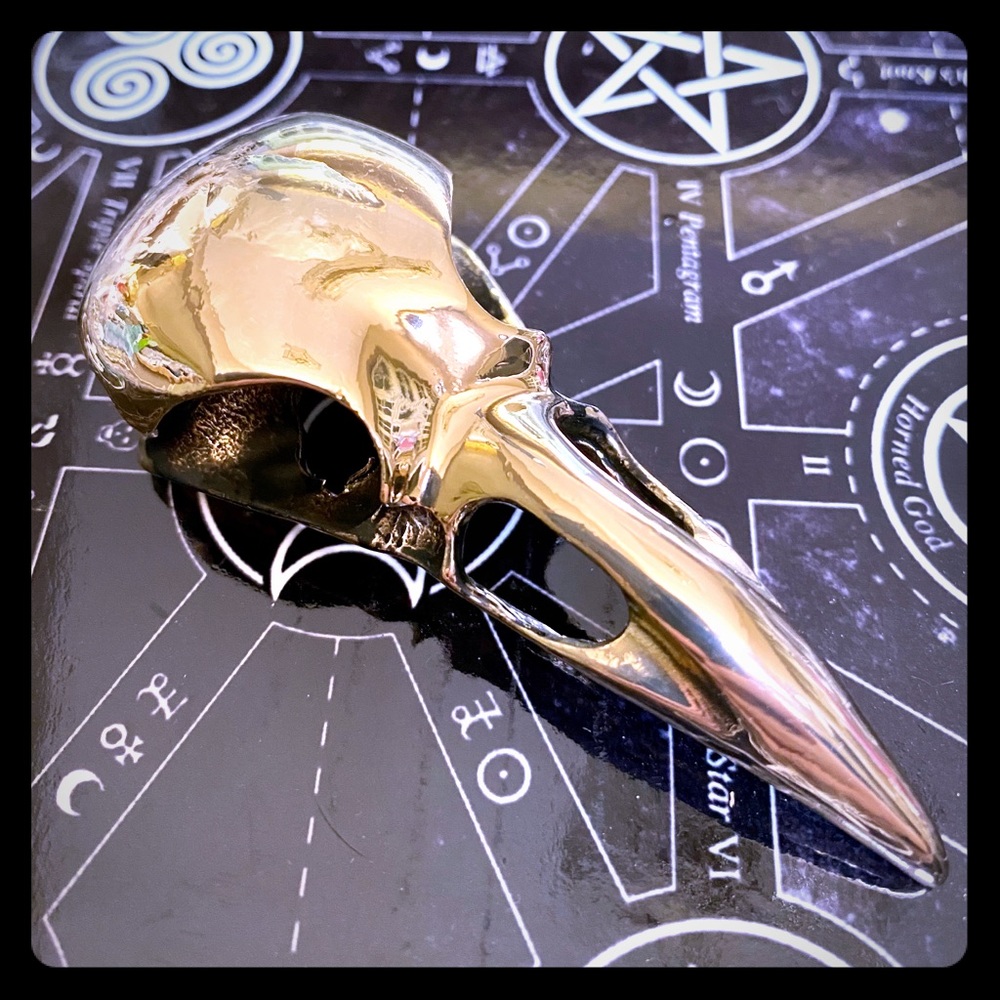 Huge Raven Skull Pendant